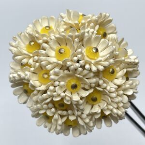 Vintage Kitschy 70s Made in Hong Kong Soft Rubber Dimensional Daisy Brooch Bold